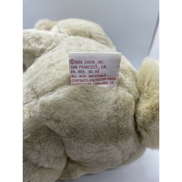 Dakin 1994 Cream Cuddles Sweet Easter Bunny Rabbit Plush Toy Doll Pink Feet/Ears - Picture 5 of 5